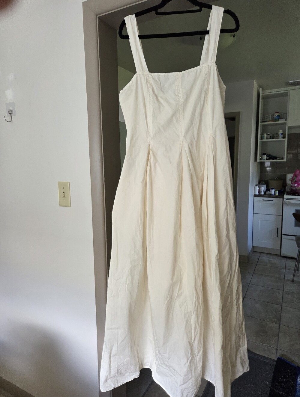 100% Cotton Off-White Fit And Flare Midi Dress Sz XL Nwt